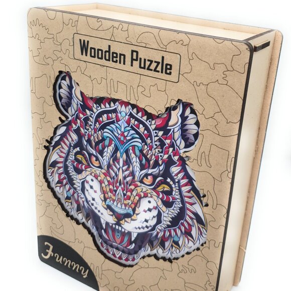 Suvira Animal Wooden Puzzle - Engaging, Educational, Tiger - Picture 2 of 9